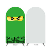 Lofaris Green And Black Cartoon Birthday Double Sided Arch Backdrop